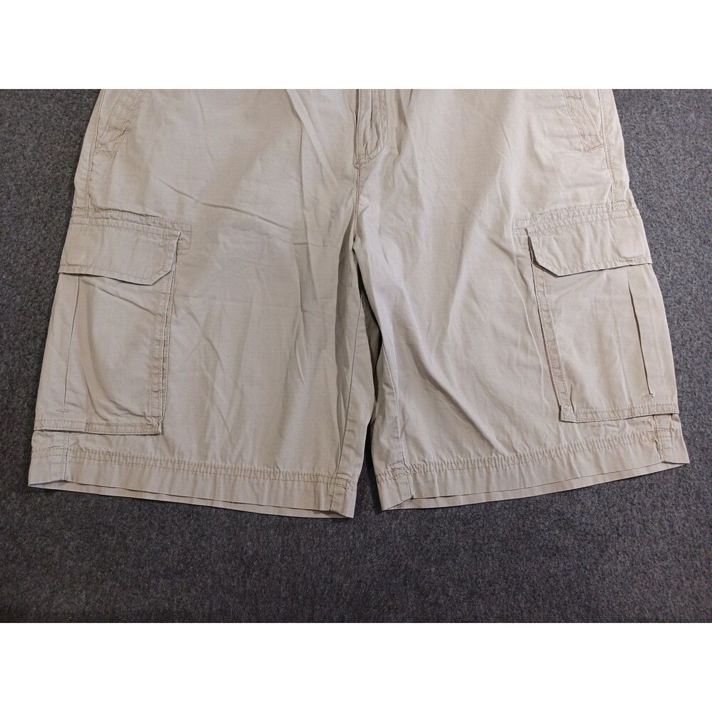 Apt 9 Mens Khaki Cargo Shorts Size 38 Flat Front 100% Cotton - Picture 4 of 12